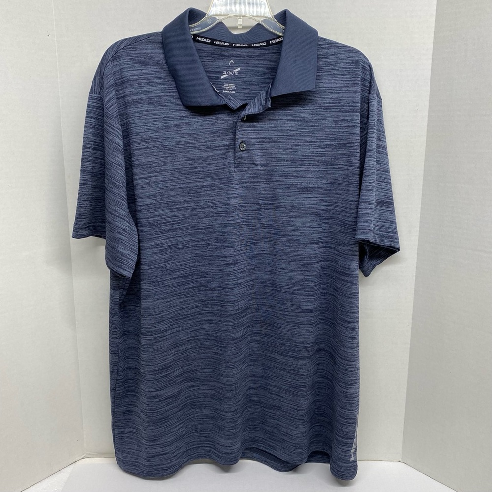 Head Tennis Polo Men's Size XL Blue Short Sleeve Collared Knit with Gray Logo